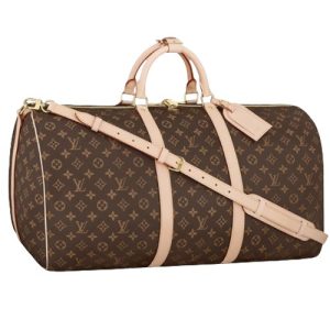 M41412 Keepall 60 Monogram Canvas Golden brass pieces Double zip closure Large Keepall Bandoulière 60