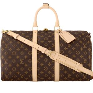 M41418 Monogram Canvas Good capacity Cabin size Removable leather name tag Keepall Bandoulière 45