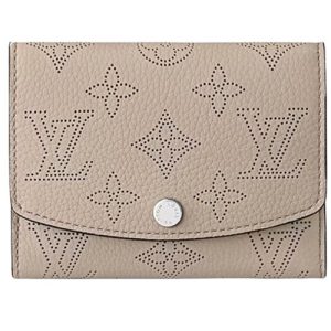 M82680 Mahina perforated calf leather Galet Gray Cowhide-leather lining Bill pocket Victorine Wallet